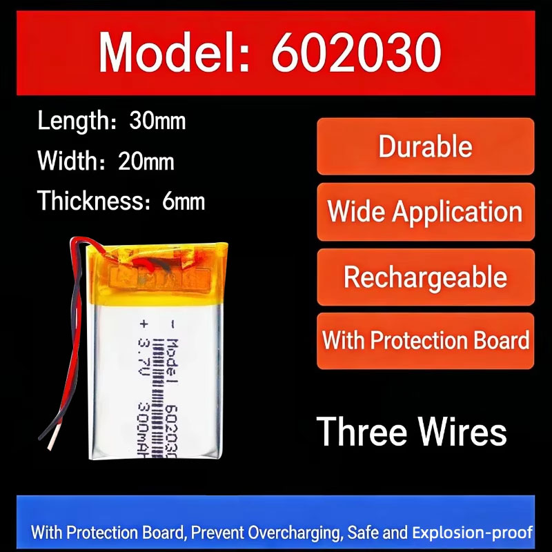 Smartwatch I Watches - 3.7V 300mAh 602030 lithiumbatterij Lithium-polymeerbatterijen voor