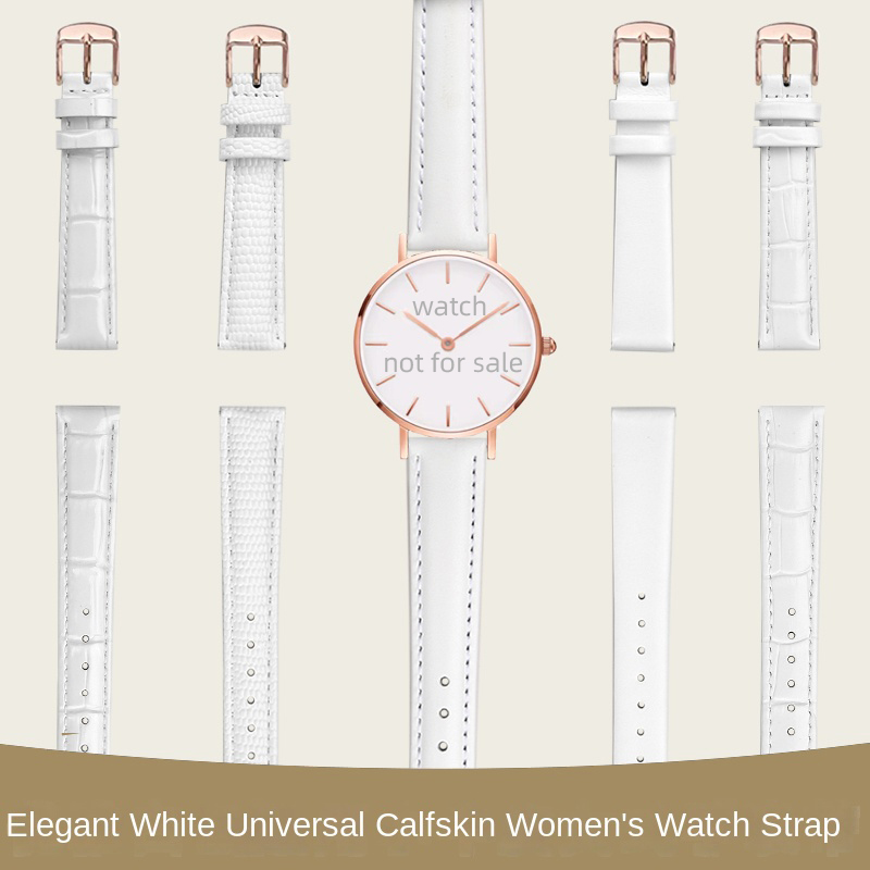 Casio Watches Smartwatch - Witte Horlogeband Snelsluiting Lederen Riem Heren