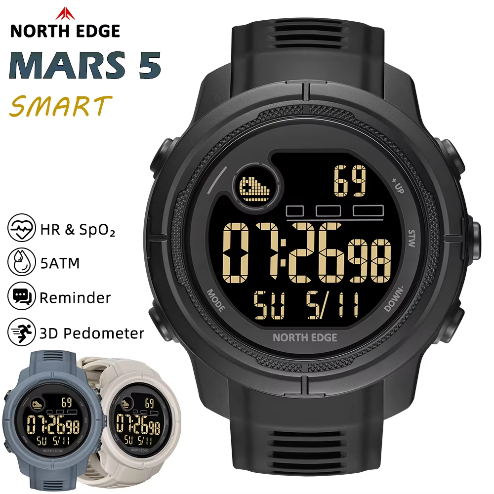 Smartwatch Watches For Men Digital - NORTH EDGE NEW MARS 5 Heren