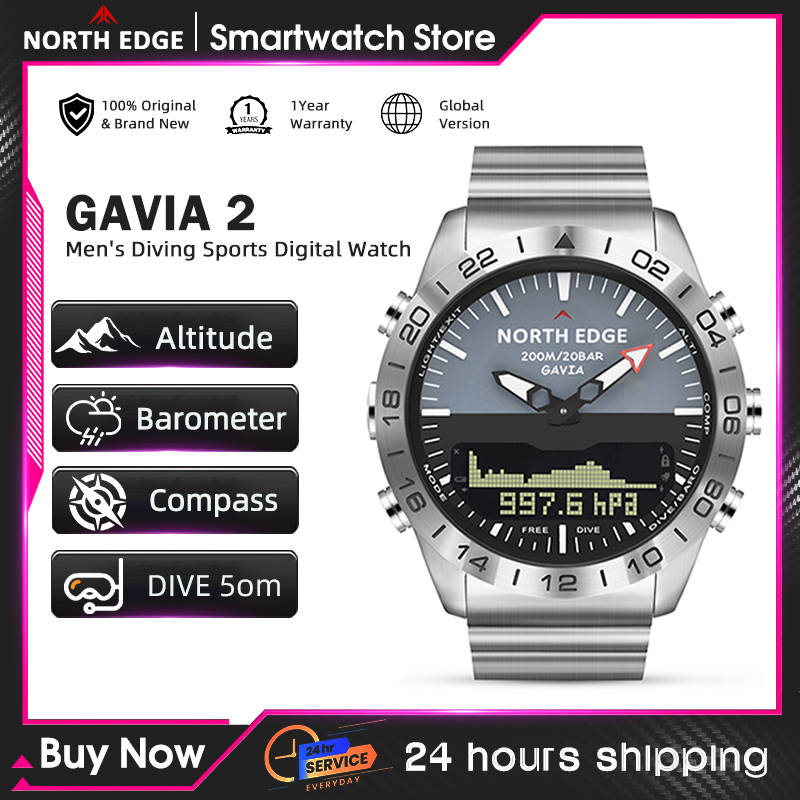 Altimeter Compass Watch - NORTH EDGE Heren duikhorloge Militair leger