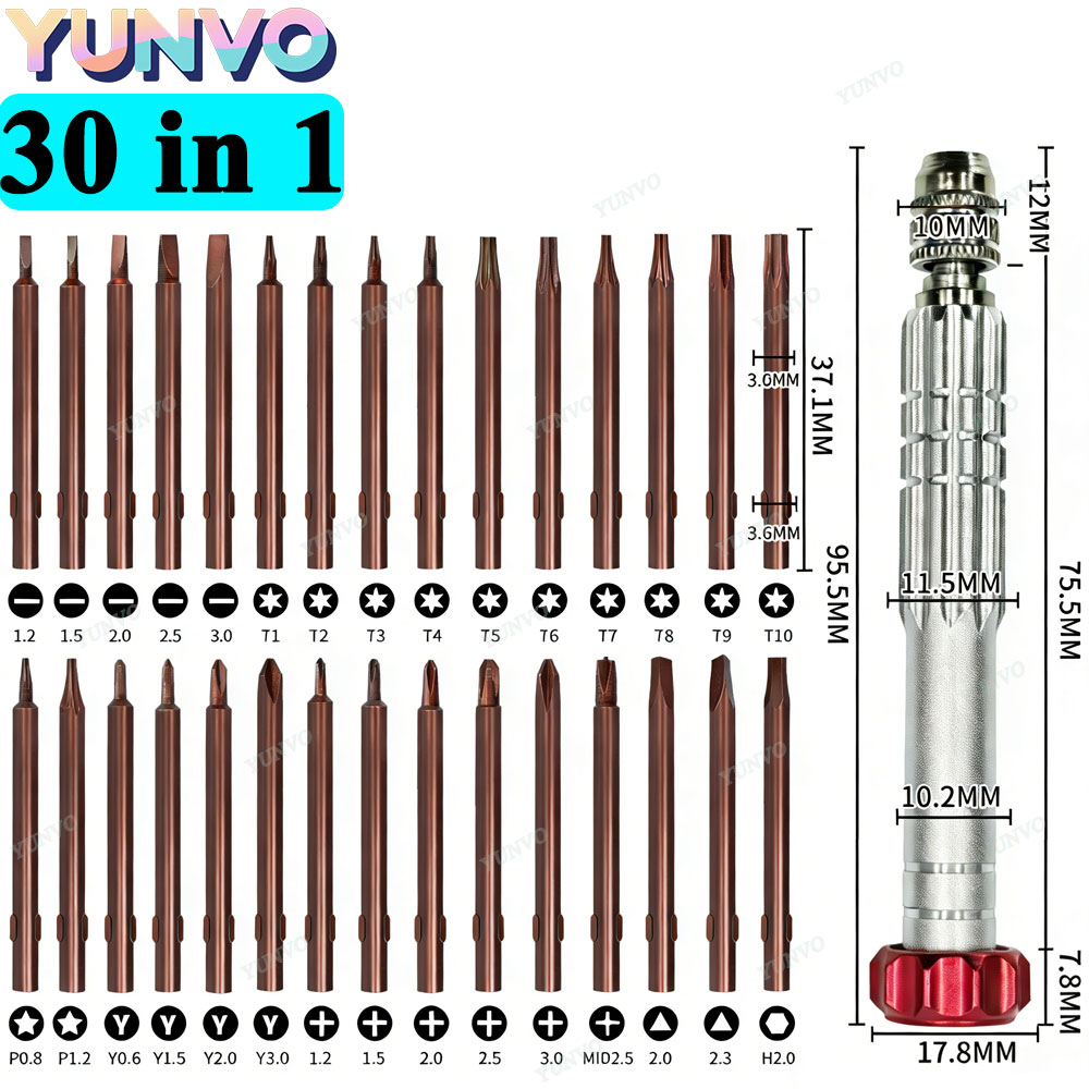 Watchmaker Screwdriver - 30-in-1 magnetische precisie schroevendraaierset, S2 stalen