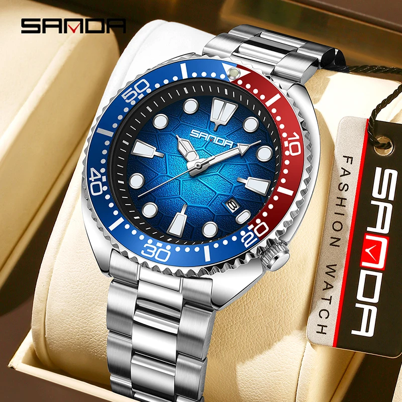 Smartwatch Luxury Watches For Men - SANDA Luxe mode heren quartzhorloge Draaibare