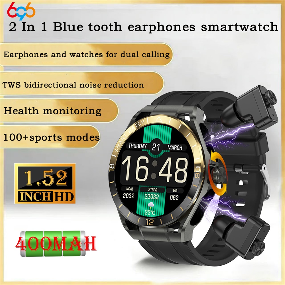 Smartwatch Noise Watches - 1,52 inch Smartwatch 2-in-1 Bluetooth Oordopjes