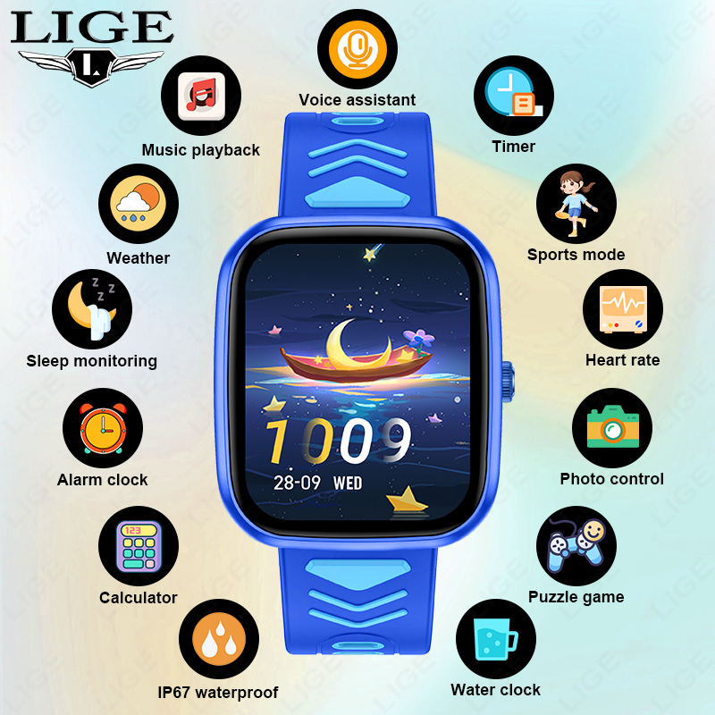 Smartwatch Watches Gift For Girls - LIGE Kids Smartwatch Game Waterdichte Elektronica