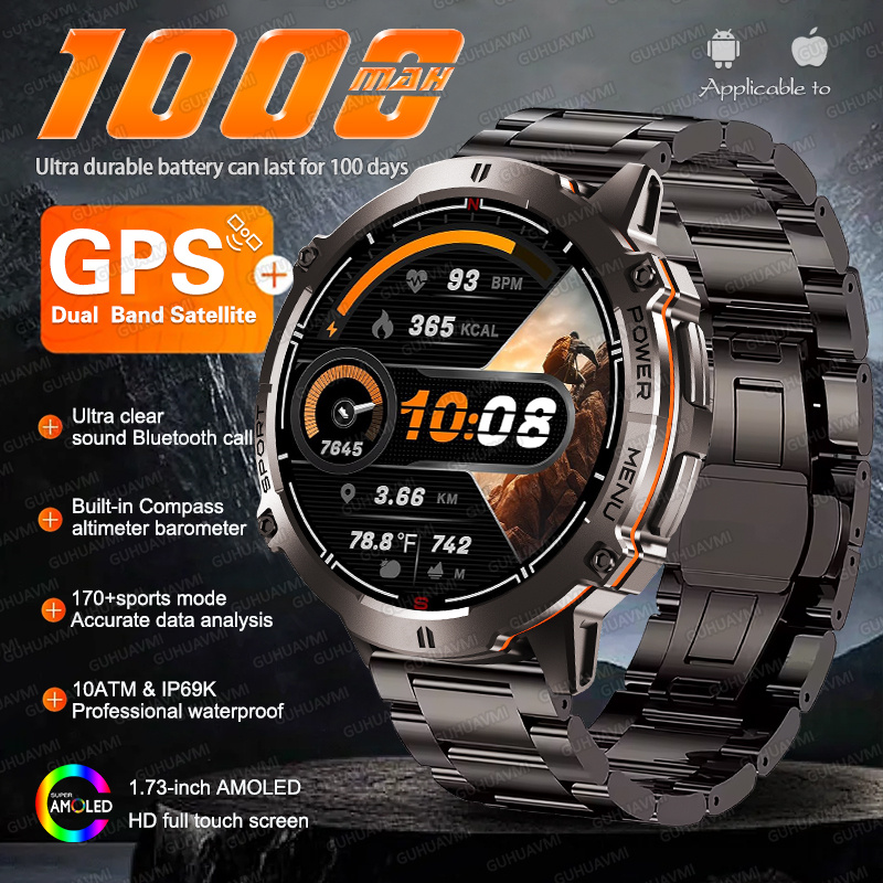 Altimeter Compass Watch - NIEUWE TANK X3 Militaire 1000mAh GPS