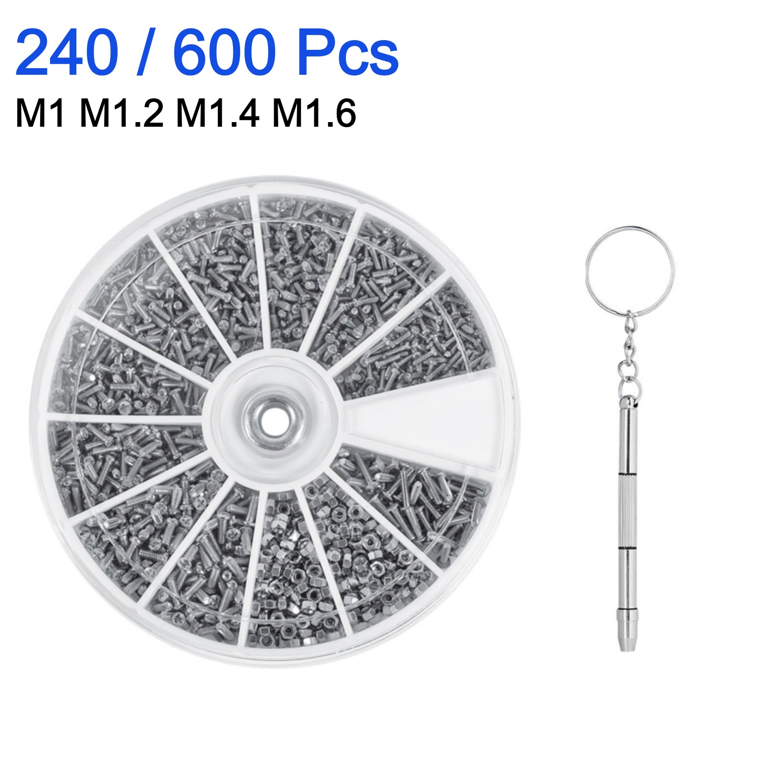 Watchmaker Screwdriver - 240/600 Stuks kleine schroefmoer schroevendraaierset, brillen