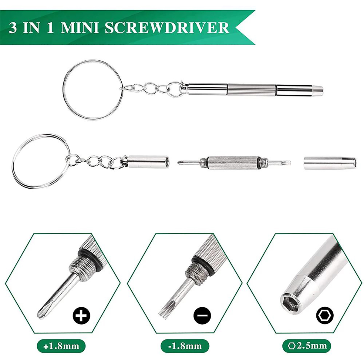 Watchmaker Screwdriver - 1/2/10 Stuks Mini 3 In1 Schroevendraaier