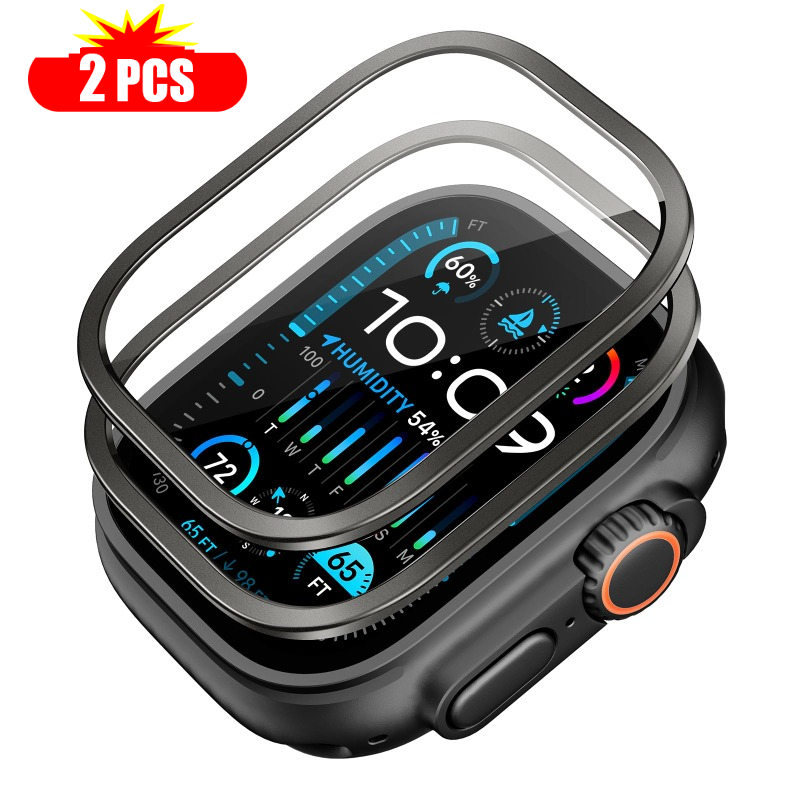 Smartwatch Watches For Men - 2 stuks Gehard Glas voor Apple
