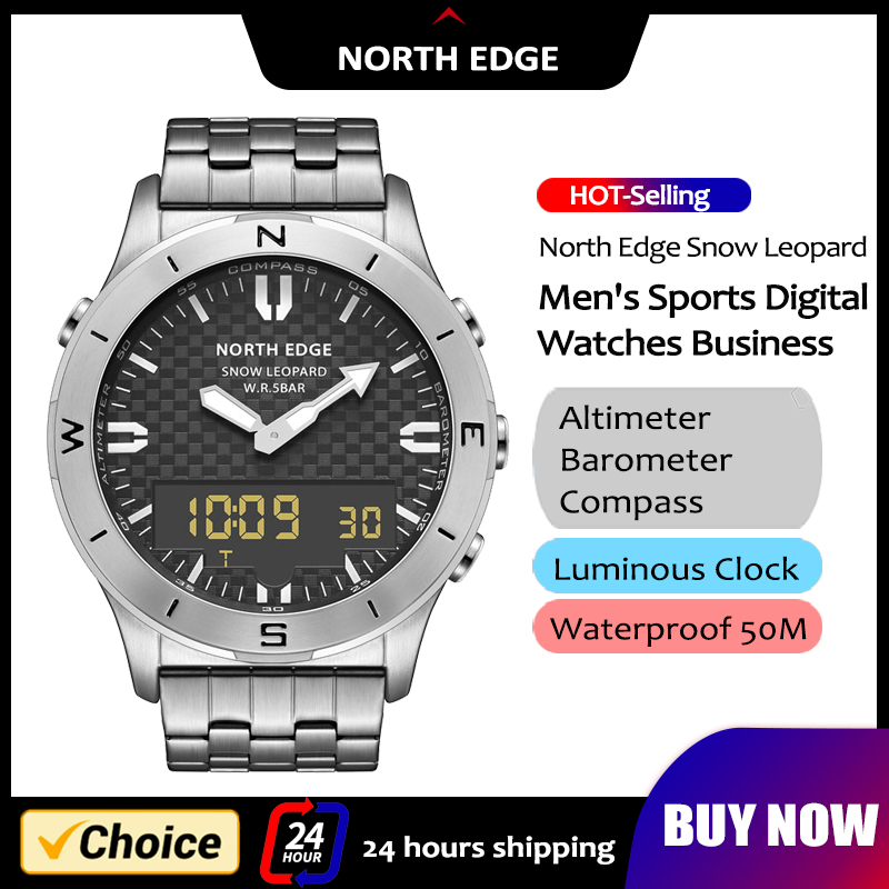 Altimeter Compass Watch - NORTH EDGE Heren Sport Digitaal Horloge