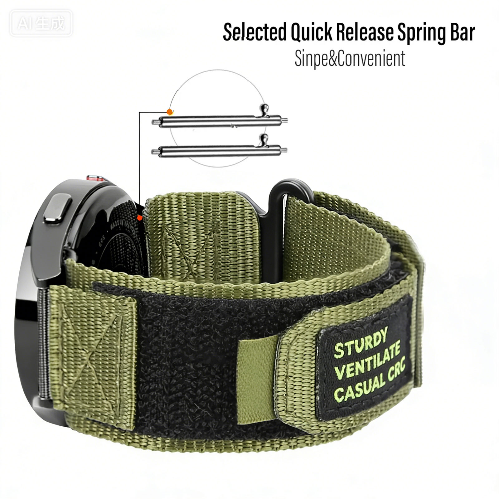 Nylon klittenbandjes voor Garm - Tide Watch Surf recensie en prijs