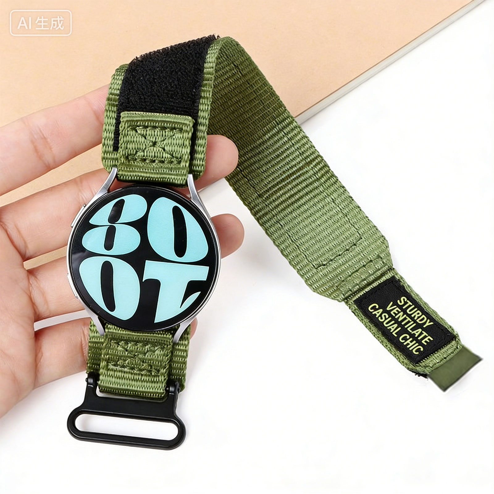 Nylon klittenbandjes voor Garm - Tide Watch Surf recensie en prijs
