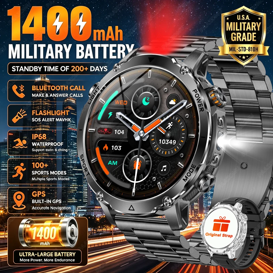 Merk + 1400 mAh Grote Batterij - Smartwatch Branded Watches For Men recensie en prijs