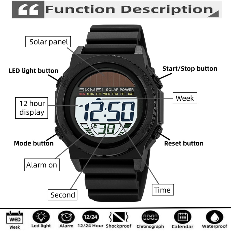Skmei zonne-energie digitale h - Tide Watch Surf recensie en prijs