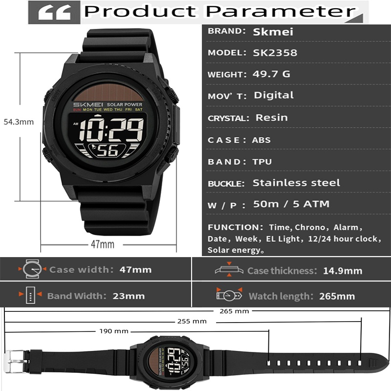Skmei zonne-energie digitale h - Tide Watch Surf recensie en prijs