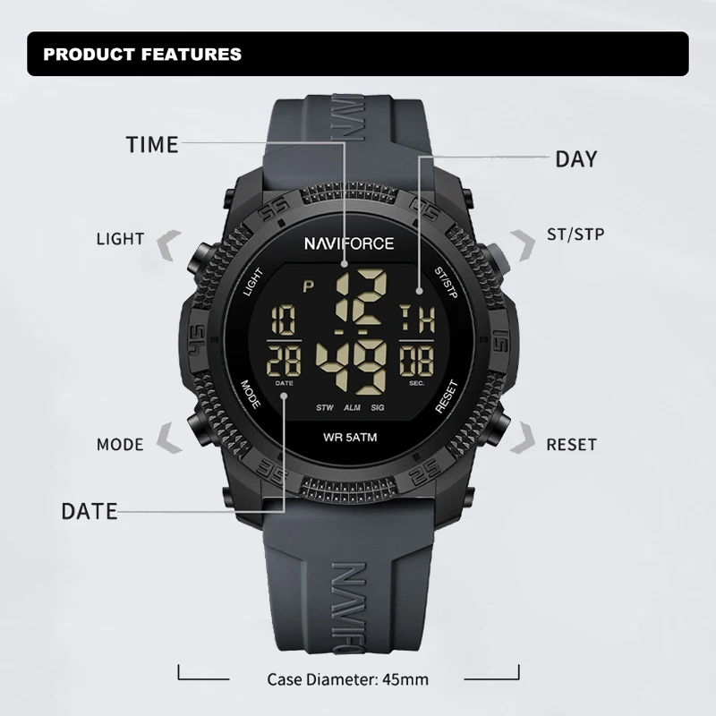 Nieuwe stijl NAVIFORCE Mode Wa - Tide Watch Surf recensie en prijs