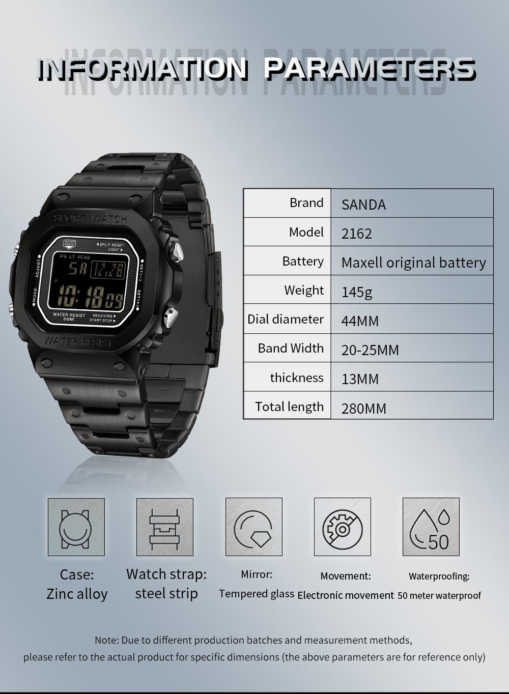 SANDA 2162 Elektronisch digita - Tide Watch Surf recensie en prijs