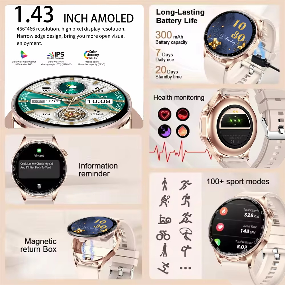 DAORKOW Smartwatch T98 Bluetoo - Smartwatch Noise Watches recensie en prijs