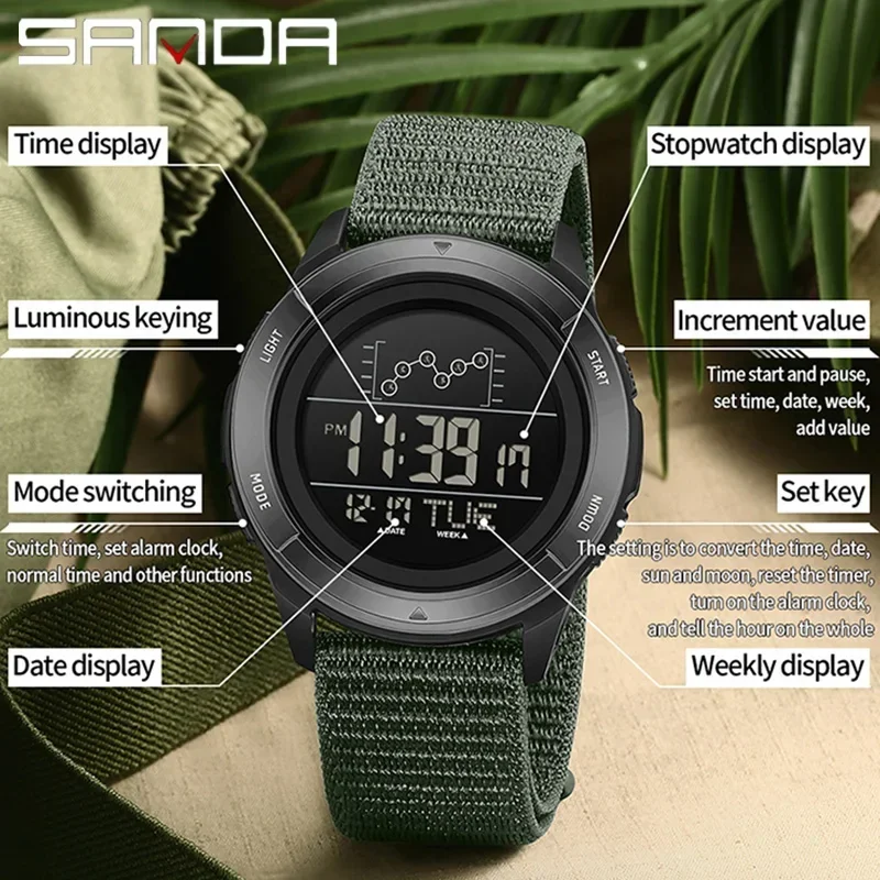 SANDA 2198 Heren LED digitaal  - Tide Watch Surf recensie en prijs