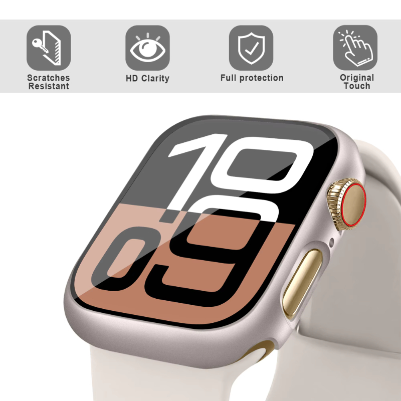 Glas+hoesje voor Apple Watch 4 - Iwatch Smartwatch Series 7 recensie en prijs