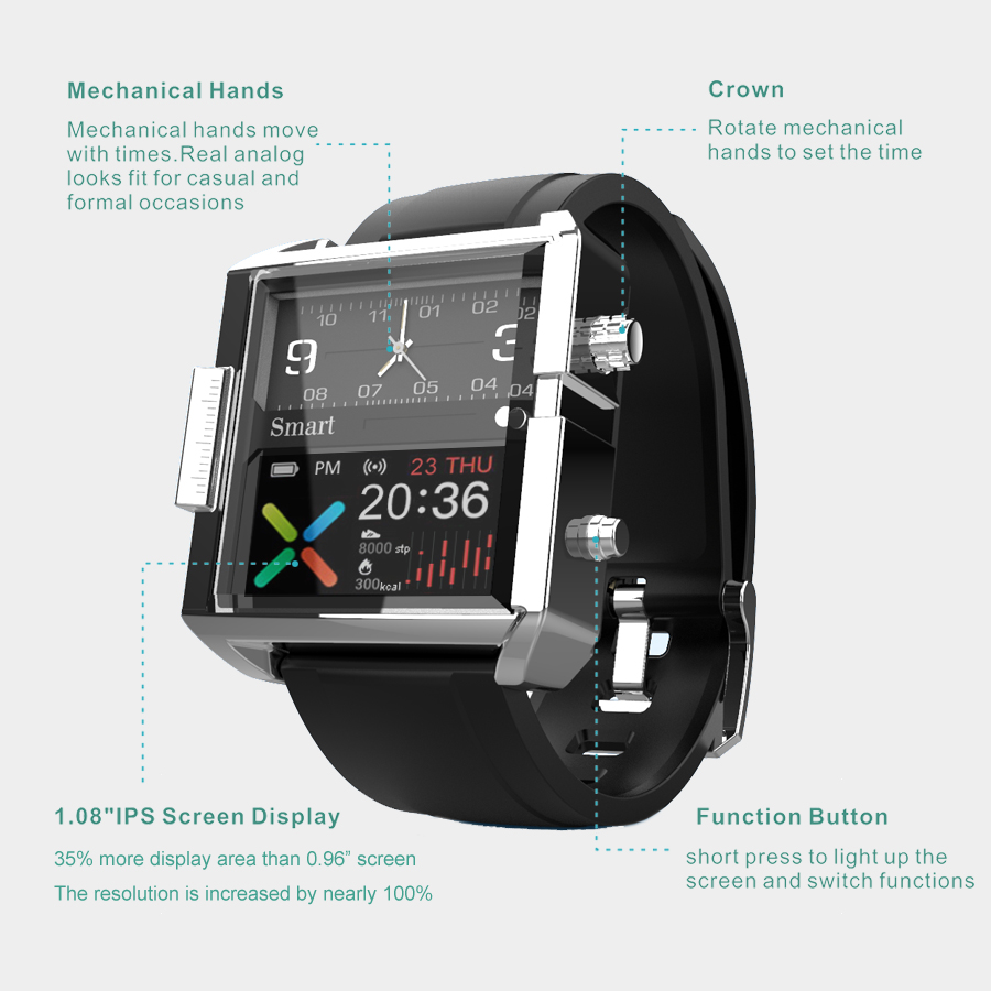 T9 Hybride Smartwatch Hartslag - Altimeter Compass Watch recensie en prijs