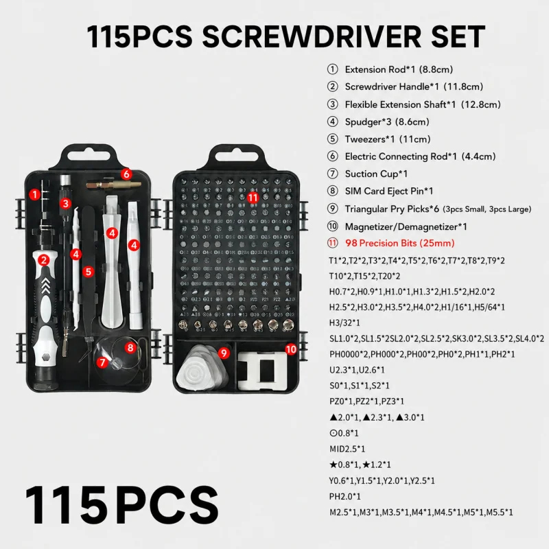 Draagbare 115-in-1 magnetische - Watchmaker Screwdriver recensie en prijs