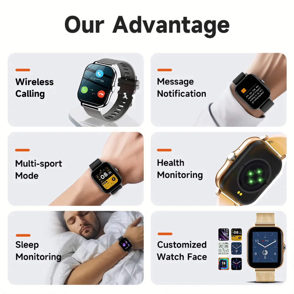 Smart Horloge Voor Android IOS - Smartwatch Watches Gift For Men recensie en prijs
