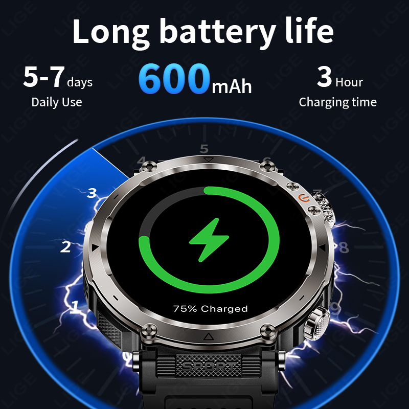 Nieuwe militaire outdoor smart - Smartwatch Watches For Men recensie en prijs