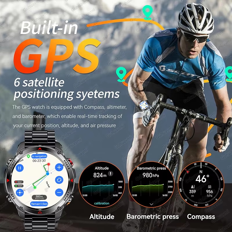 Militaire 540mAh GPS Smart Wat - Altimeter Compass Watch recensie en prijs