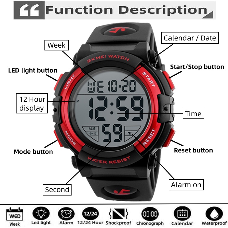 Skmei Fashion grote wijzerplaa - Tide Watch Surf recensie en prijs