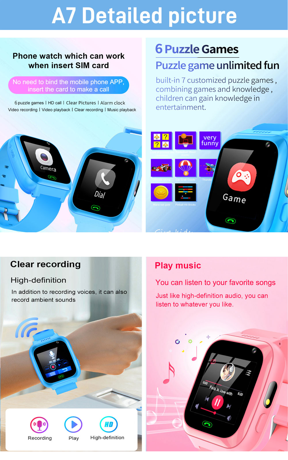 2G 4G Kids Smart Watch Telefoo - Smartwatch Watches Gift For Girls recensie en prijs