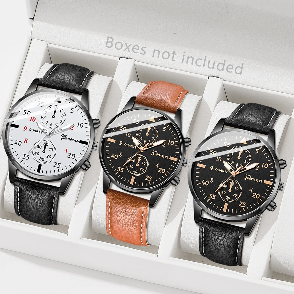 AAA3Pcs Geneva Heren Chronogra - Smartwatch Watches Gift For Men recensie en prijs